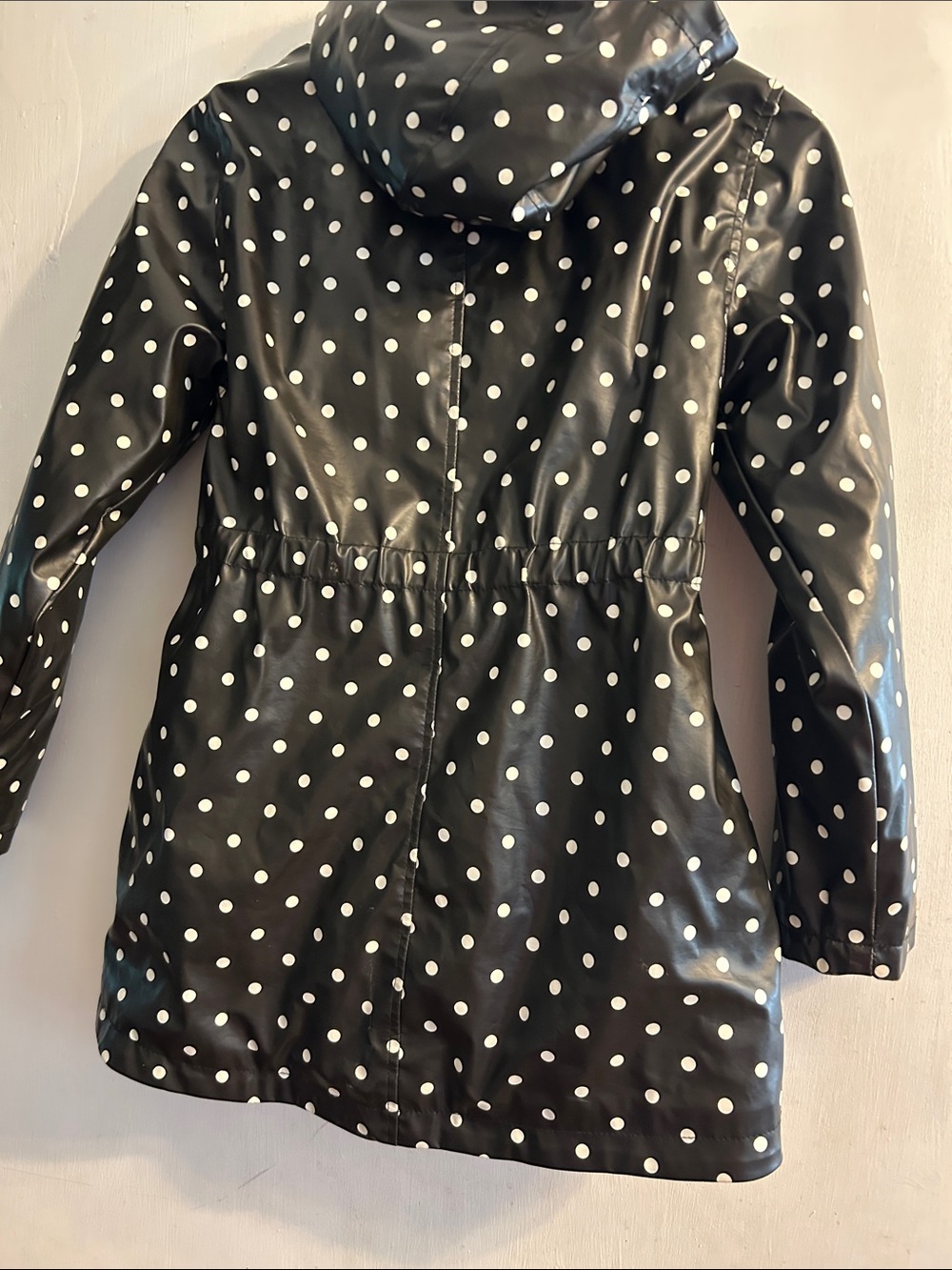 Liv & Lottie Black & White Polka Dot Raincoat Jacket - LIKE NEW - Picture 5 of 8